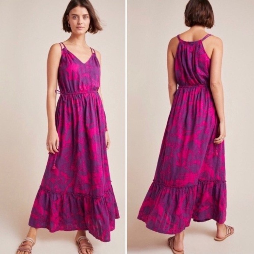 Anthropologie Saturday Sunday Yasmine Maxi Dress Pink Purple Womens Size Small